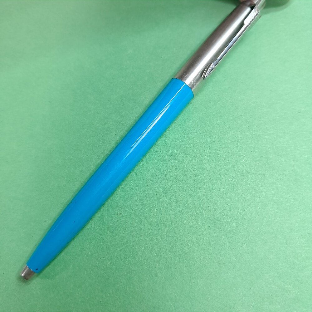 Parker Jotter Pen teal blue turquoise Ballpoint magenta arrow Made UK ‎ Vintage